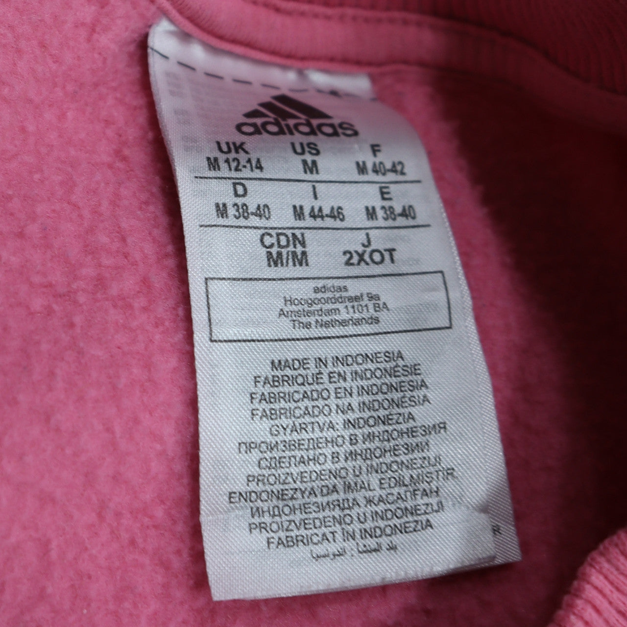 Womens UK Size 12-14 adidas Pink Pullover Sweatshirt