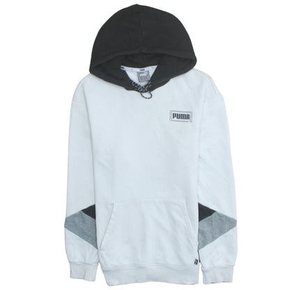 Mens UK Size S PUMA White Pullover Hoodie