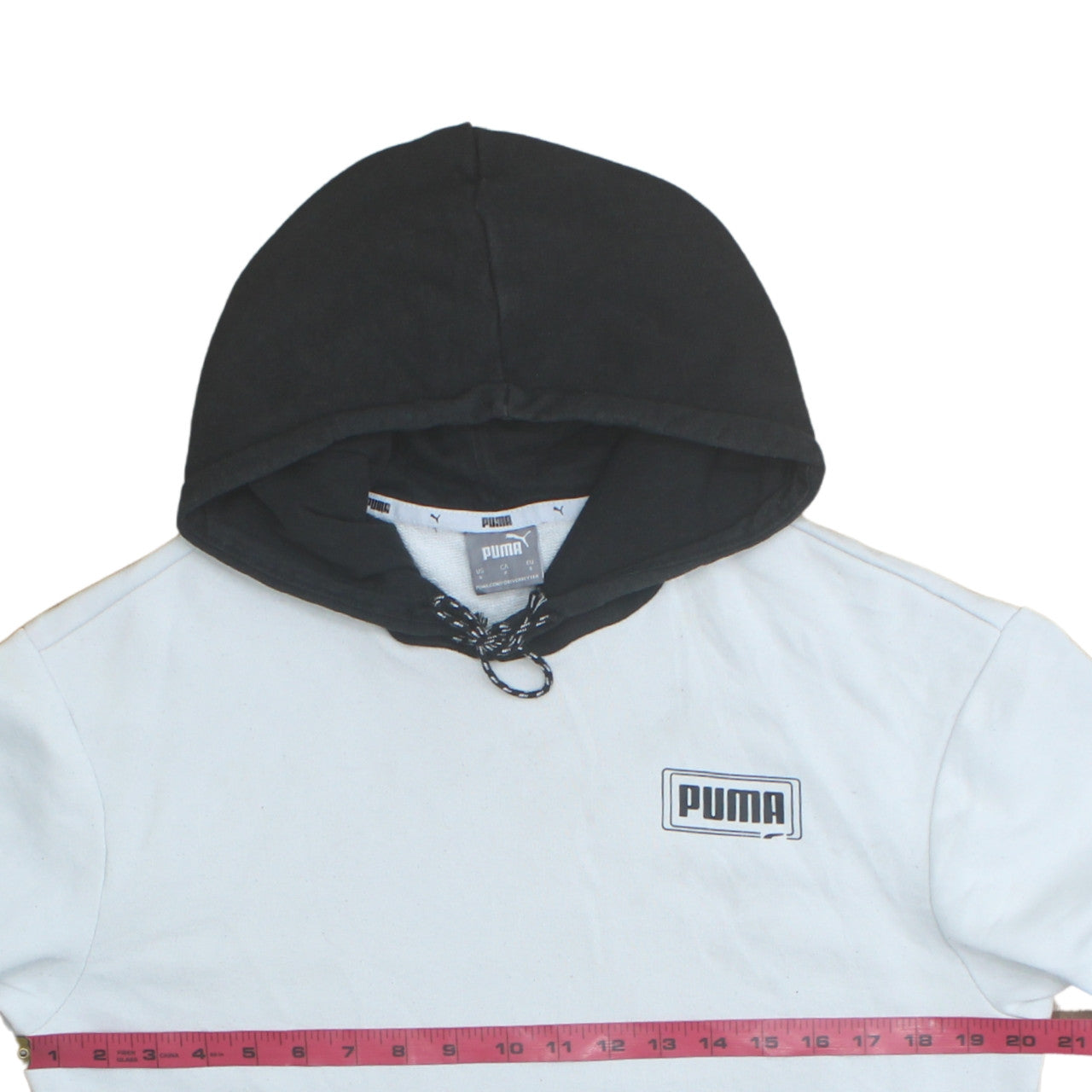 Mens UK Size S PUMA White Pullover Hoodie