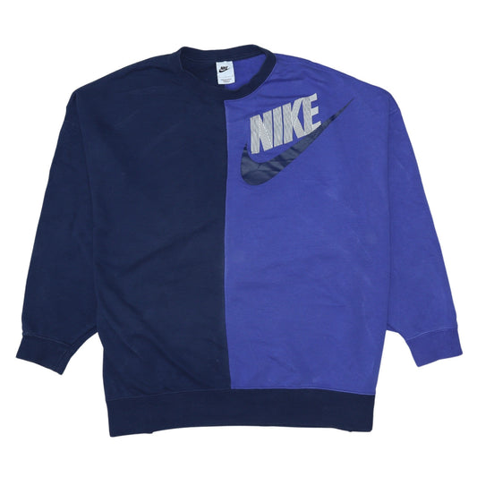 Womens UK Size L Nike Blue Pullover Sweatshirt