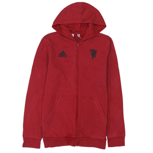 Boys UK Size 15-16 Years adidas Red Full Zip Hoodie