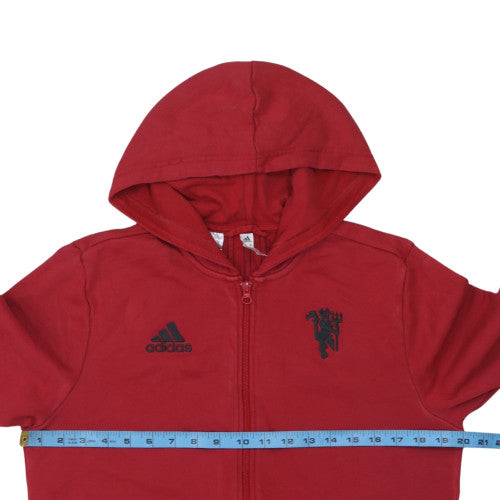 Boys UK Size 15-16 Years adidas Red Full Zip Hoodie