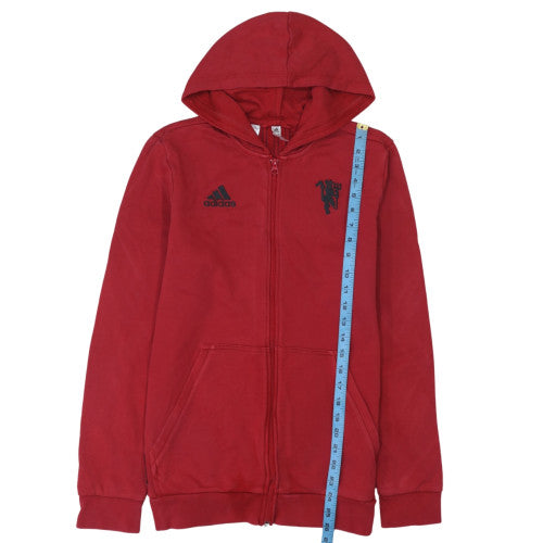 Boys UK Size 15-16 Years adidas Red Full Zip Hoodie