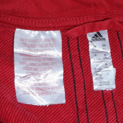 Boys UK Size 15-16 Years adidas Red Full Zip Hoodie