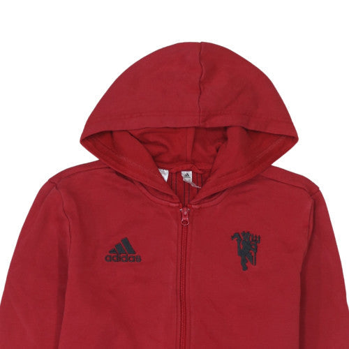Boys UK Size 15-16 Years adidas Red Full Zip Hoodie