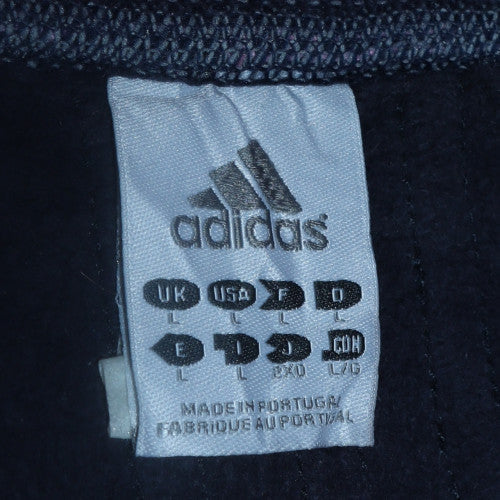 Womens UK Size L adidas Blue Full Zip Hoodie