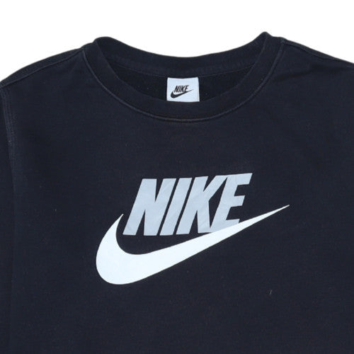 Nike Boys Black XL Crew Neck Pullover Sweatshirt Logo Print