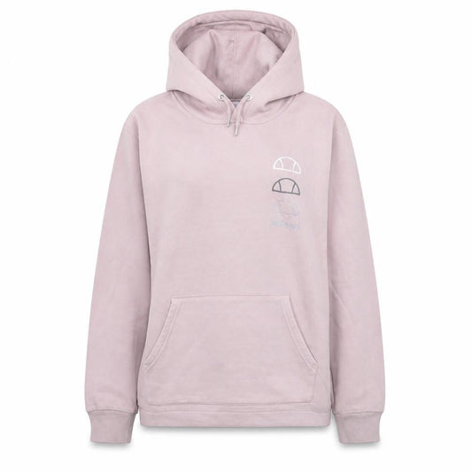Front view of Ellesse women’s pink pullover hoodie uk 8 cotton blend casual sweatshirt