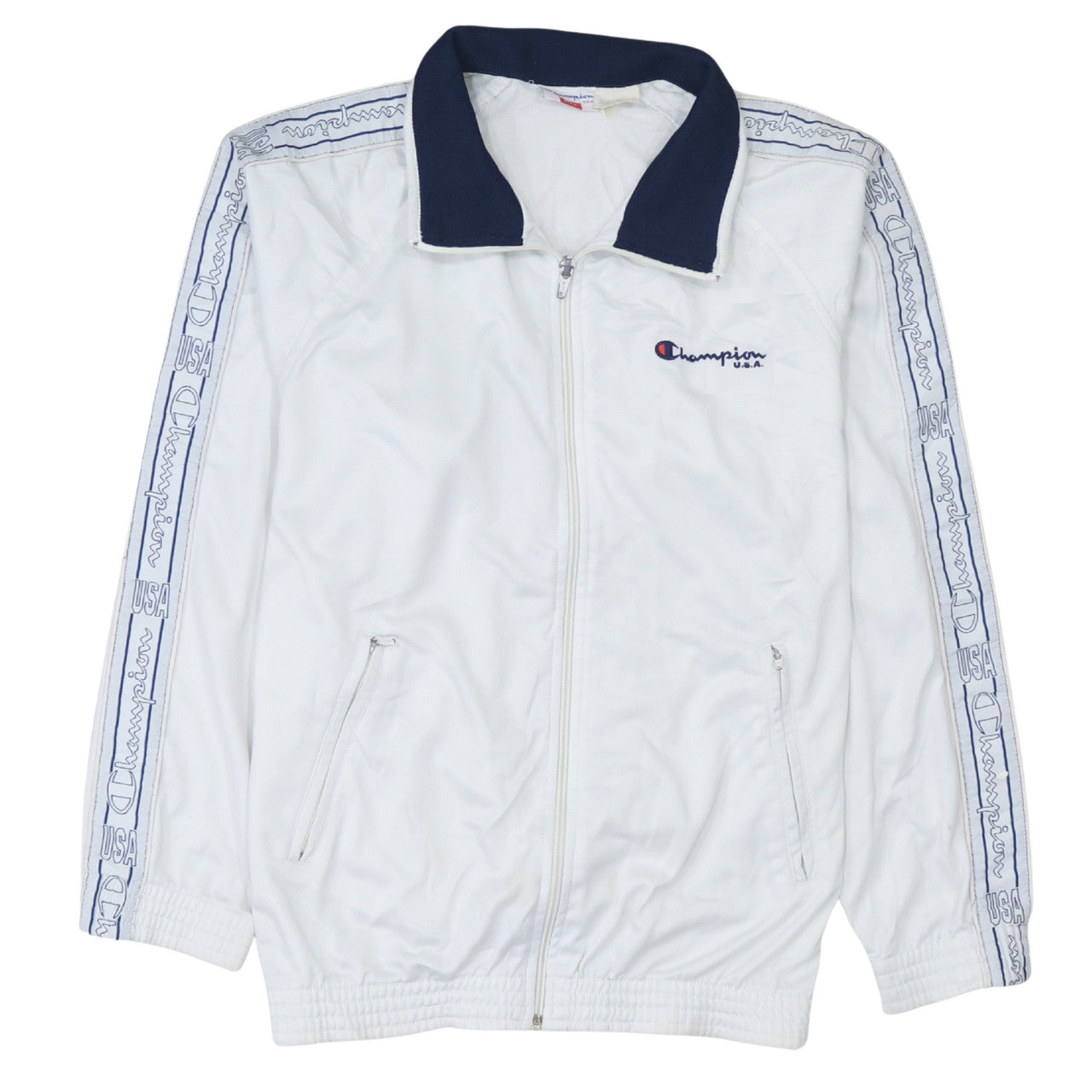Mens UK Size S Champion White Full Zip Sweatshirt