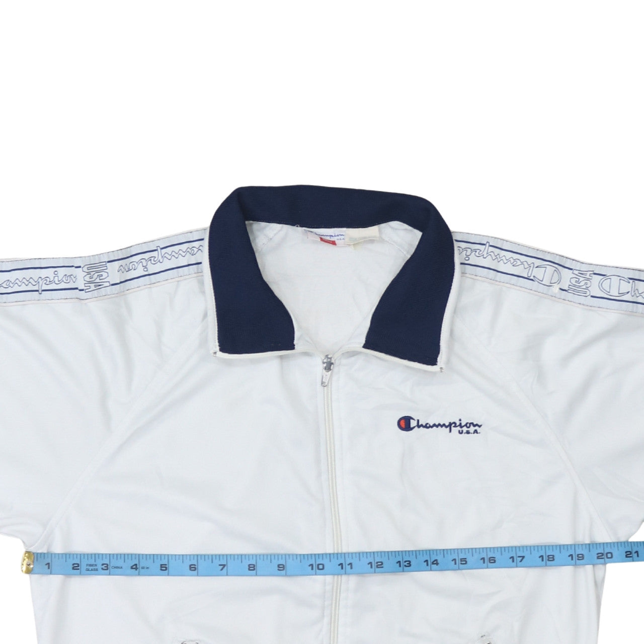Mens UK Size S Champion White Full Zip Sweatshirt