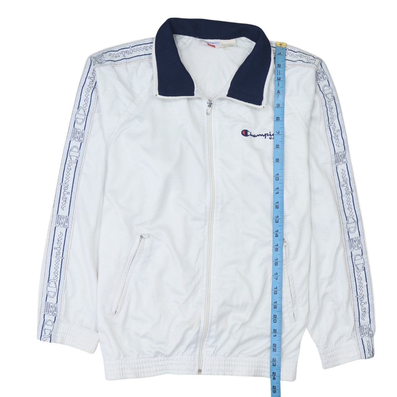 Mens UK Size S Champion White Full Zip Sweatshirt