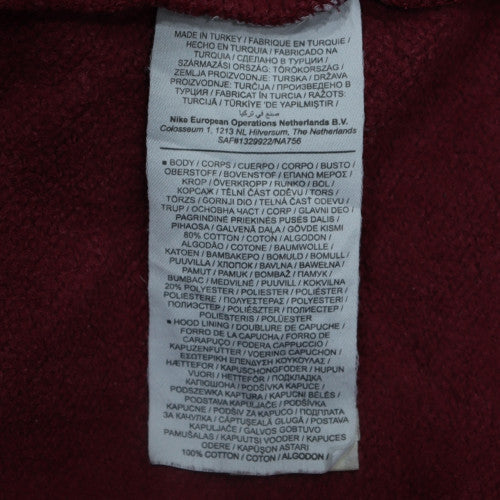 Mens UK Size M Nike Red Pullover Hoodie