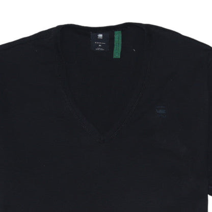 G-Star RAW Men's Black V-Neck Short Sleeve Cotton T-Shirt M