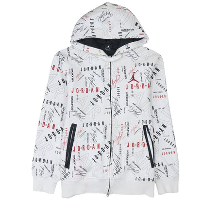 Mens UK Size M Jordan White Full Zip Hoodie