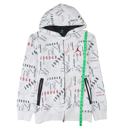 Mens UK Size M Jordan White Full Zip Hoodie