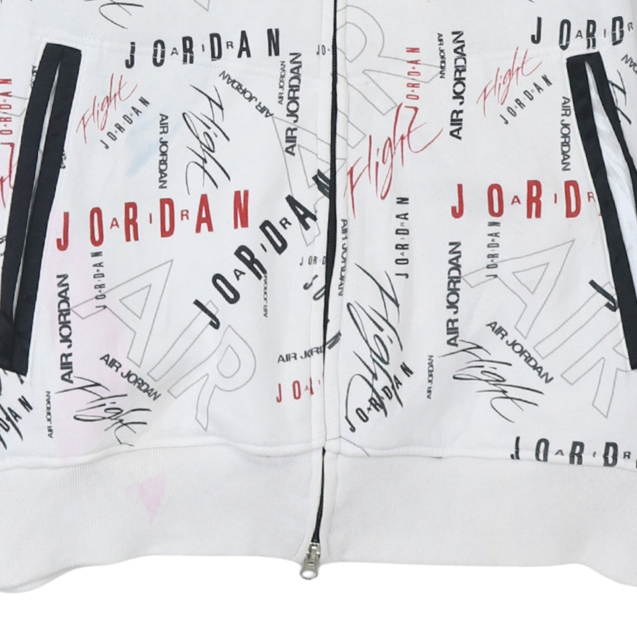 Mens UK Size M Jordan White Full Zip Hoodie
