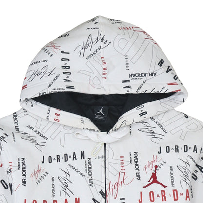 Mens UK Size M Jordan White Full Zip Hoodie