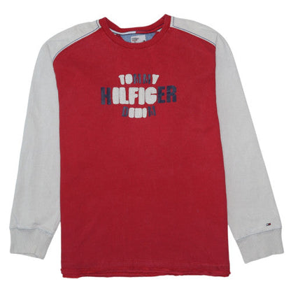 Mens UK Size XL Tommy Hilfiger Red Pullover Sweatshirt