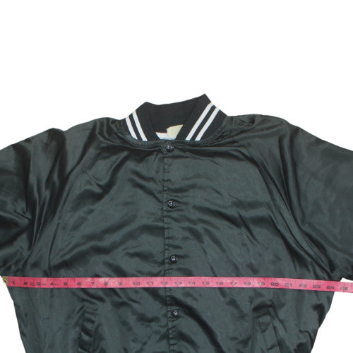 American Eagle Mens Black XL Varsity Jacket Nylon Lined Retro