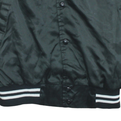 American Eagle Mens Black XL Varsity Jacket Nylon Lined Retro