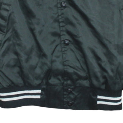 American Eagle Mens Black XL Varsity Jacket Nylon Lined Retro