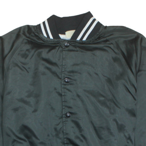 American Eagle Mens Black XL Varsity Jacket Nylon Lined Retro