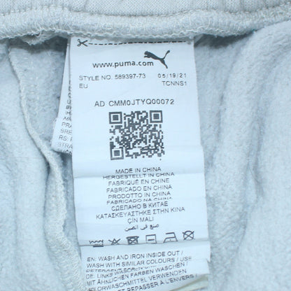 Puma Men's White Jogger Sweatpants M Logo Tape Regular Fit