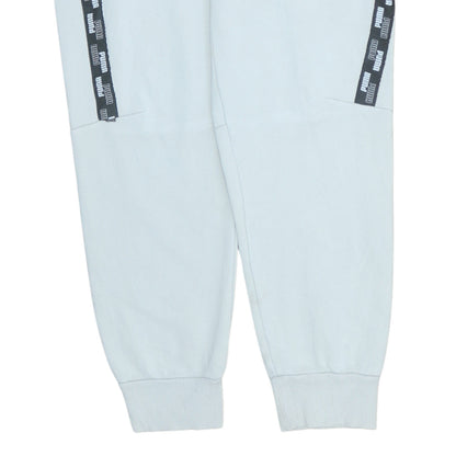 Puma Men's White Jogger Sweatpants M Logo Tape Regular Fit