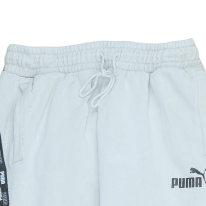 Puma Men's White Jogger Sweatpants M Logo Tape Regular Fit