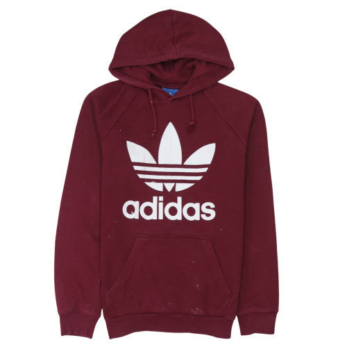 Mens UK Size S adidas Red Pullover Hoodie