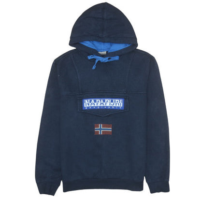 Mens UK Size M Napapijri Blue Pullover Hoodie