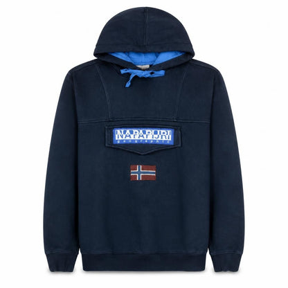 Mens UK Size M Napapijri Blue Pullover Hoodie