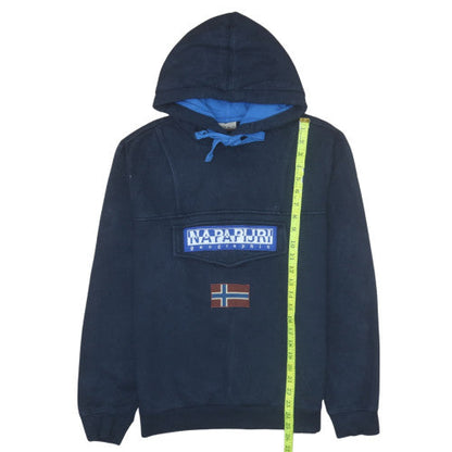 Mens UK Size M Napapijri Blue Pullover Hoodie