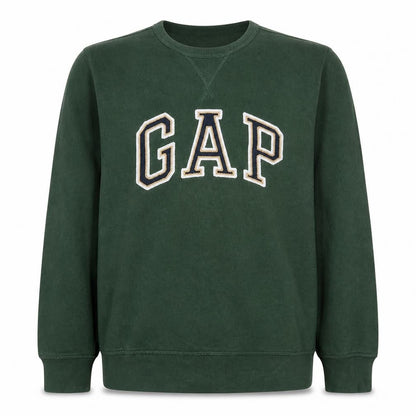 Gap Men's Green Pullover Sweatshirt M Logo College Fleece