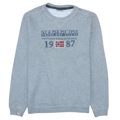 Mens UK Size M Napapijri Grey Pullover Sweatshirt