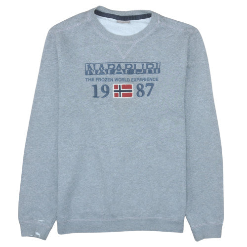 Mens UK Size M Napapijri Grey Pullover Sweatshirt