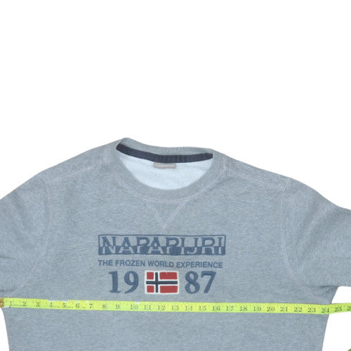 Mens UK Size M Napapijri Grey Pullover Sweatshirt