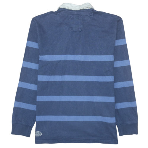 Joules Men's Blue Long Sleeve Rugby Polo Shirt Size M Cotton