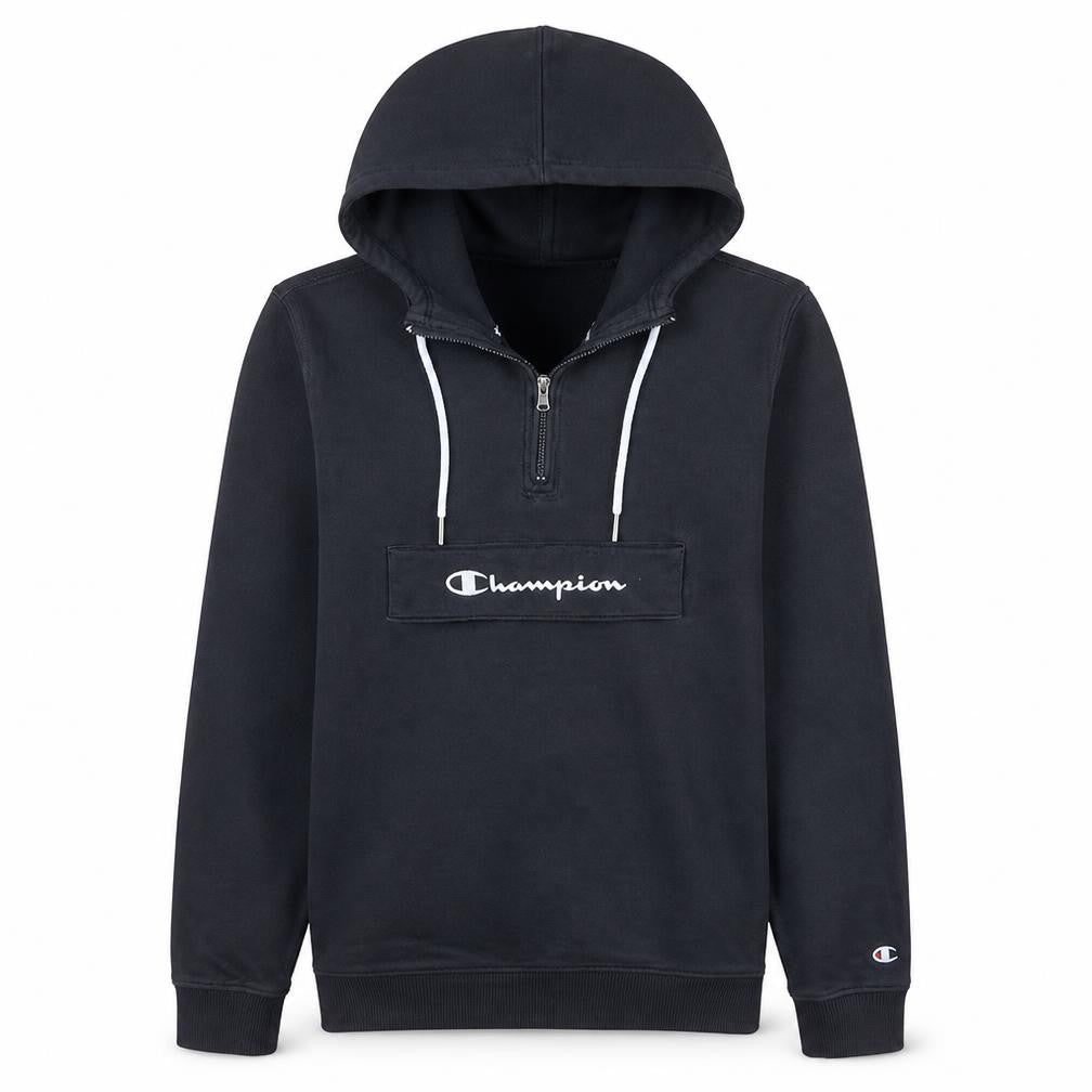 Mens UK Size M Champion Black 1/2 Zip Hoodie