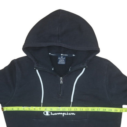 Mens UK Size M Champion Black 1/2 Zip Hoodie