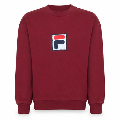 Fila Womens Burgundy Logo Crew Neck Pullover Sweatshirt XS