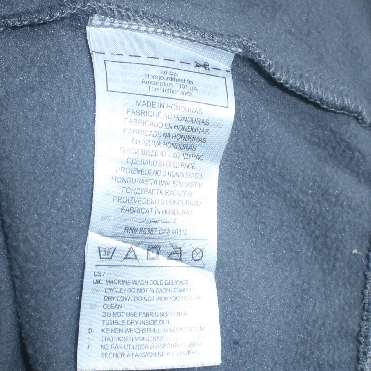 Mens UK Size M adidas Grey Full Zip Hoodie