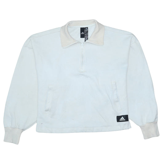 Womens UK Size XS adidas White Pullover Sweatshirt