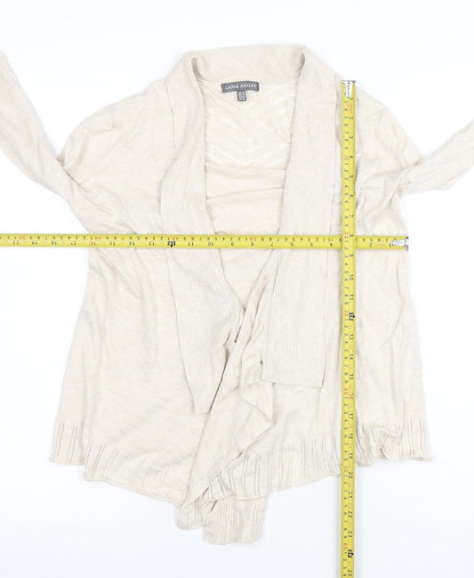 Womens UK Size 10 Laura Ashley Beige Wrap Blouse