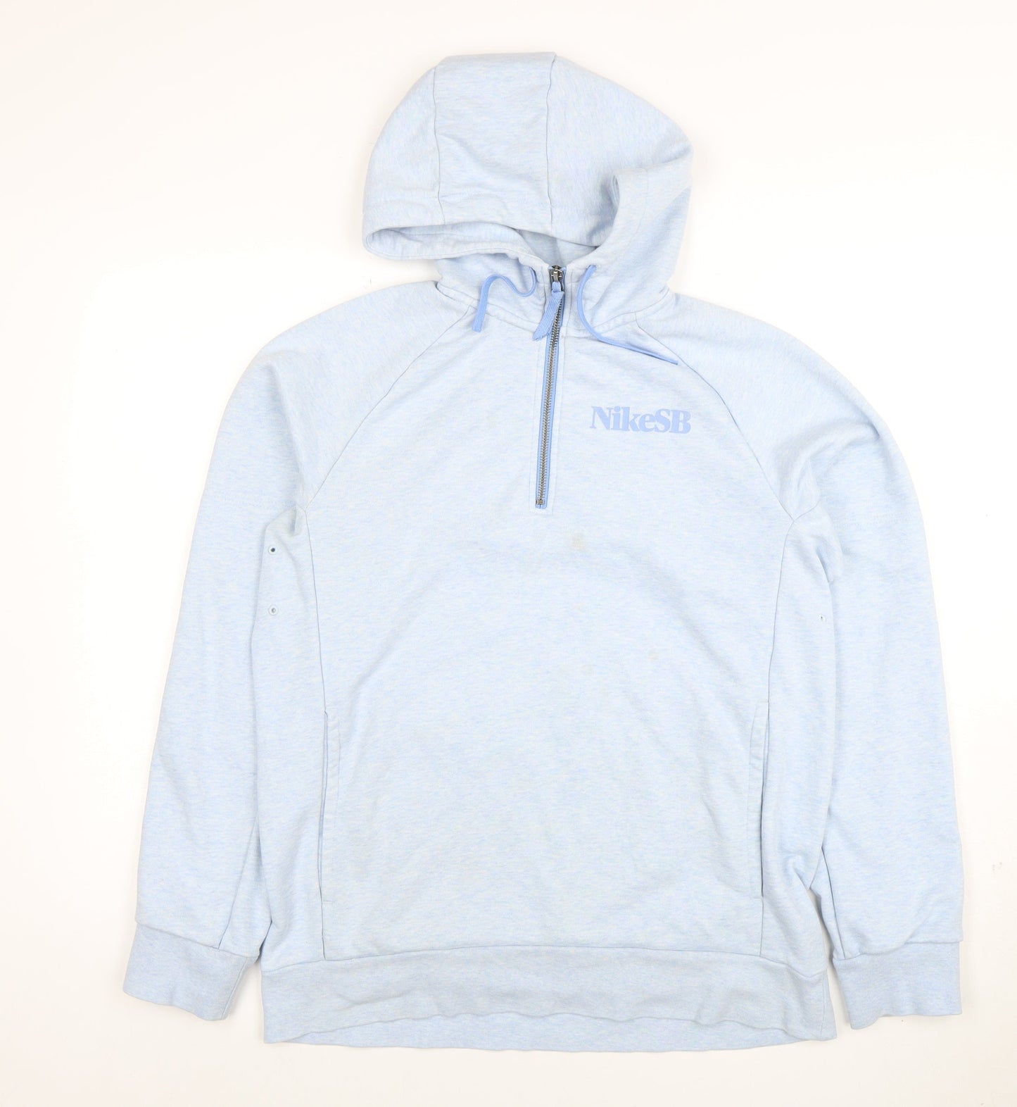 Mens UK Size M Nike Sb Blue 1/2 Zip Hoodie
