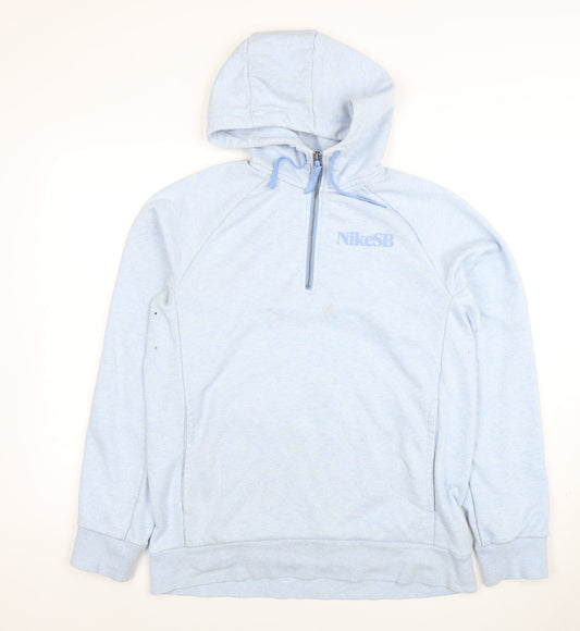 Mens UK Size M Nike Sb Blue 1/2 Zip Hoodie
