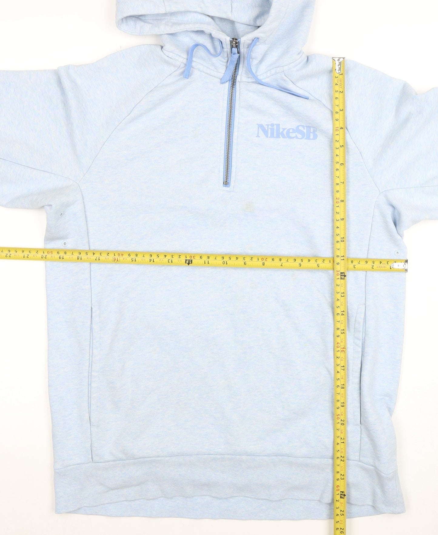 Mens UK Size M Nike Sb Blue 1/2 Zip Hoodie