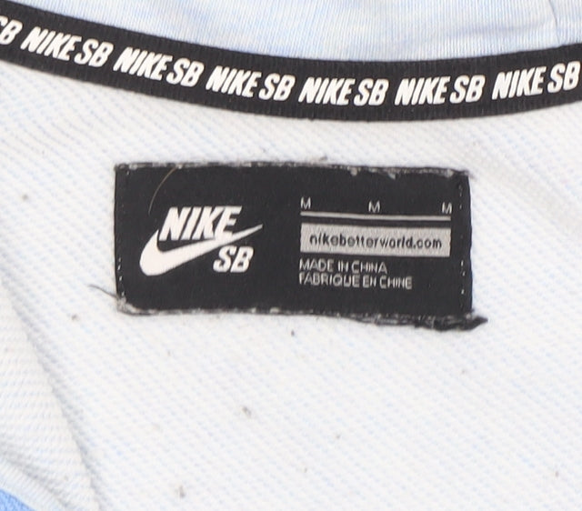 Mens UK Size M Nike Sb Blue 1/2 Zip Hoodie