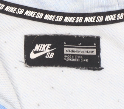 Mens UK Size M Nike Sb Blue 1/2 Zip Hoodie