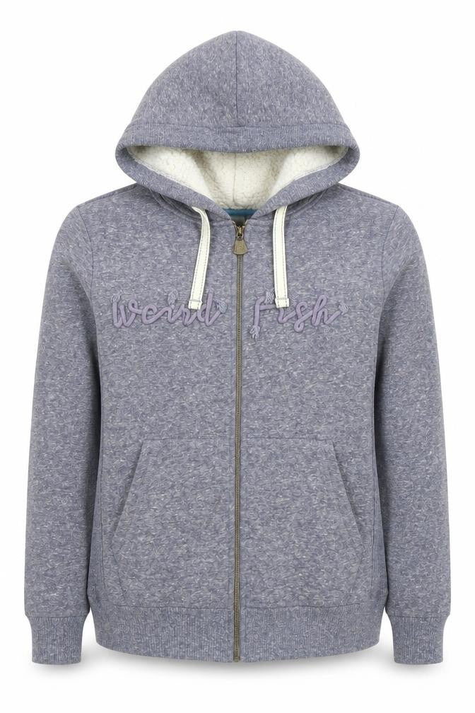 Womens UK Size 10 Weird Fish Grey Full Zip Hoodie